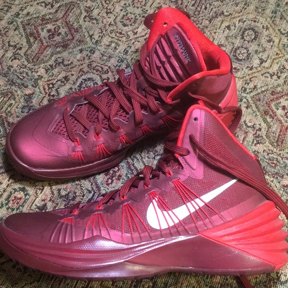 Nike Shoes | Nike Hyperdunk Lunarlon Hightop Basketball Shoes 8 | Color: Red | Size: 8 | Renatka18's Closet